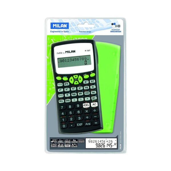 12 Calculadora científica Milan con funda verde M240