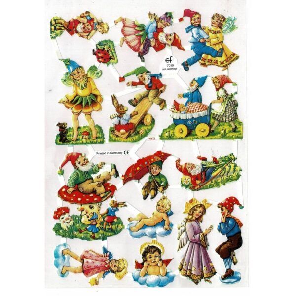 Pack 4 láminas cromos de picar. Fantasía