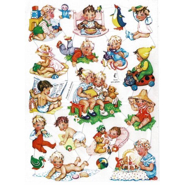 7015 Pack 4 láminas cromos de picar. Infantes