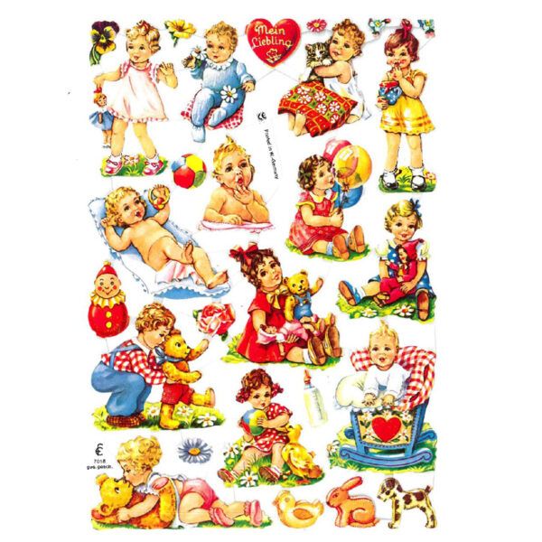 7018 Pack 4 láminas cromos de picar. Infantes