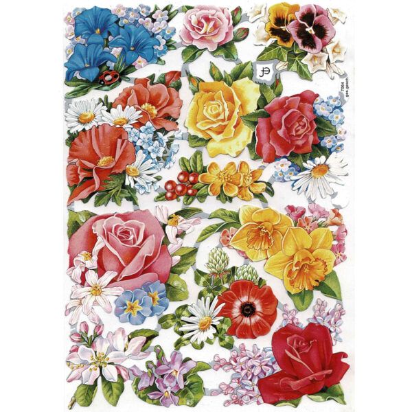 7064 Pack 4 láminas cromos de picar. Flores