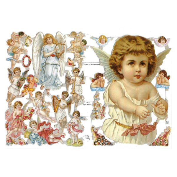 Pack 4 láminas cromos de picar. Ángeles