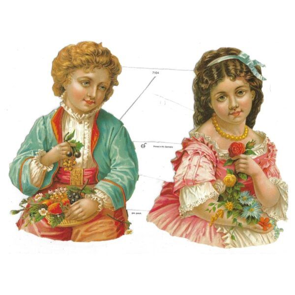 7104 Pack 4 láminas cromos de picar. Vida Victoriana III