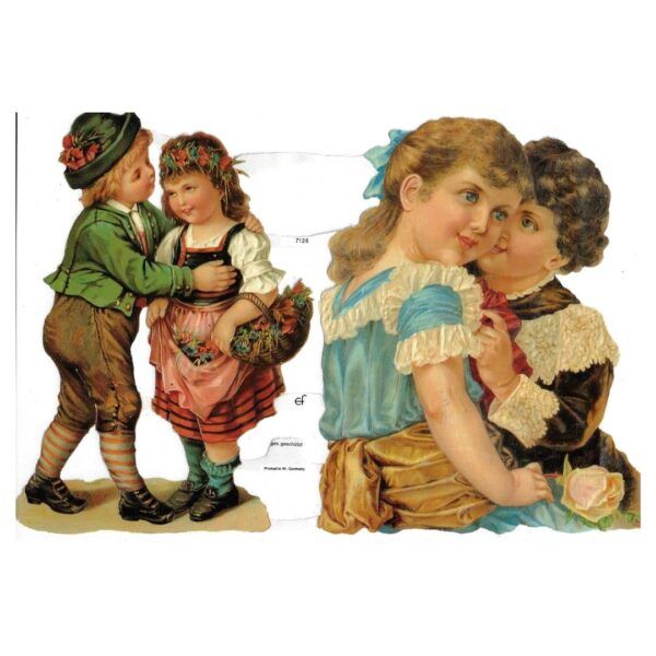 7128 Pack 4 láminas cromos de picar. Vida Victoriana III