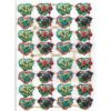 Pack 4 láminas cromos de picar. Corazones