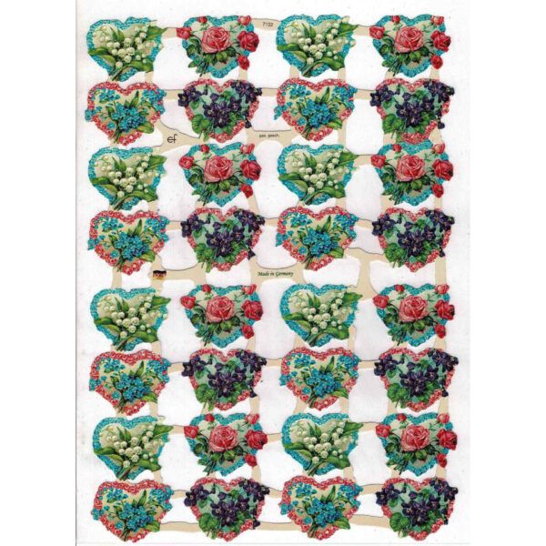 Pack 4 láminas cromos de picar. Corazones