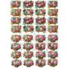 7133 Pack 4 láminas cromos de picar. Flores