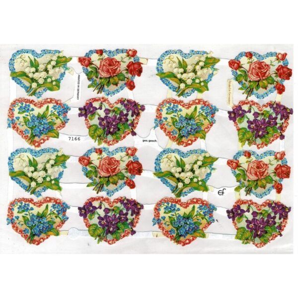 Pack 4 láminas cromos de picar. Corazones