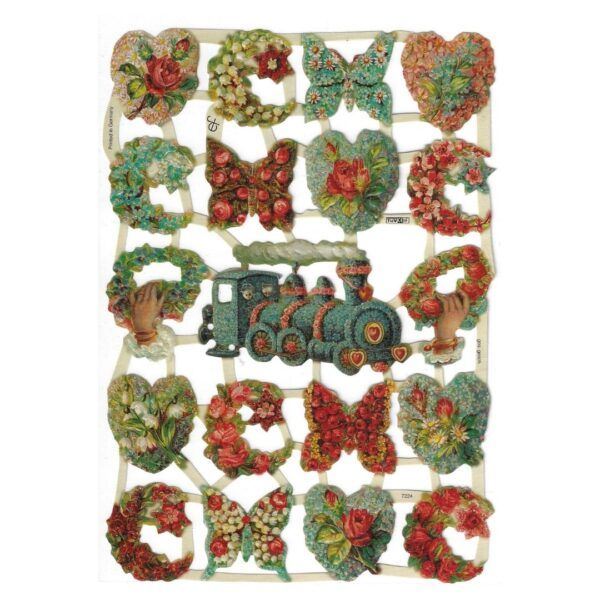 Pack 4 láminas cromos de picar. Corazones