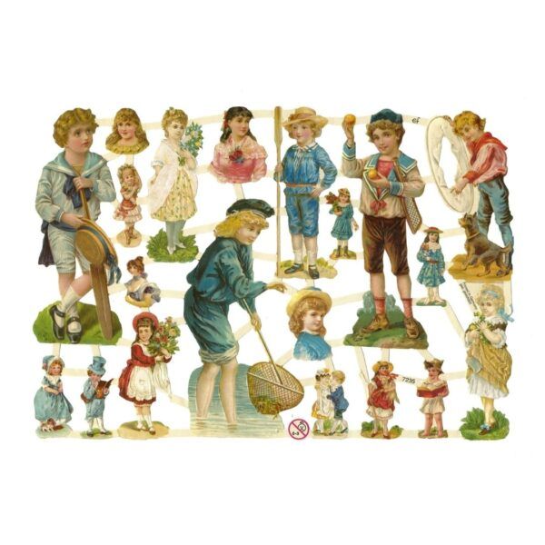 7235 Pack 4 láminas cromos de picar. Vida Victoriana II