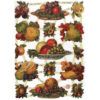 7252 Pack 4 láminas cromos de picar. Frutas y verduras