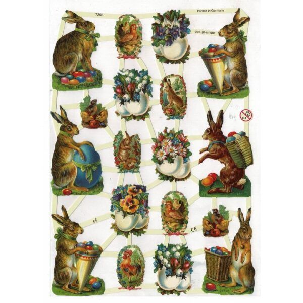 7256 Pack 4 láminas cromos de picar. Pascua