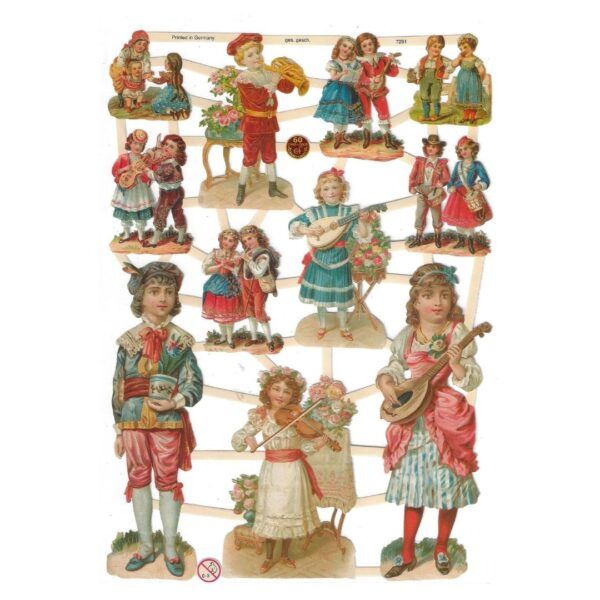 7291 Pack 4 láminas cromos de picar. Vida Victoriana