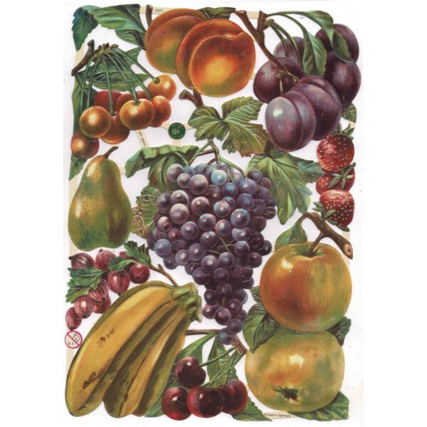 7311 Pack 4 láminas cromos de picar. Frutas y verduras