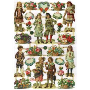 7368 Pack 4 láminas cromos de picar. Vida Victoriana