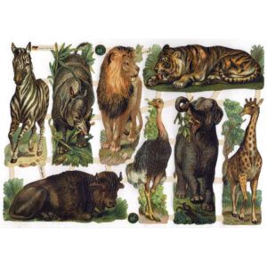 7386 Pack 4 láminas cromos de picar. Animales