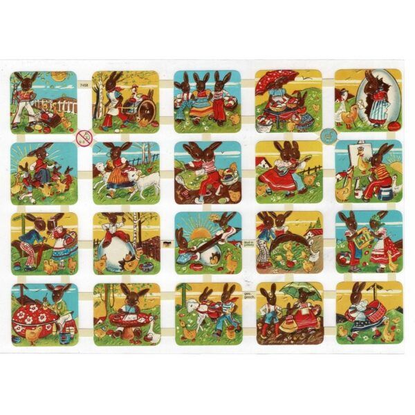 7458 Pack 4 láminas cromos de picar. Pascua
