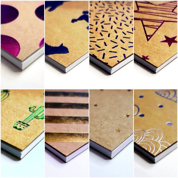 Pack libretas laser Pack 8 cuadernos "Laser holographic"