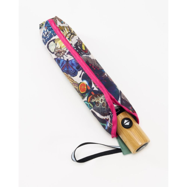 2 Paraguas Plegable Automatico Con Funda Ciencia Mariposas