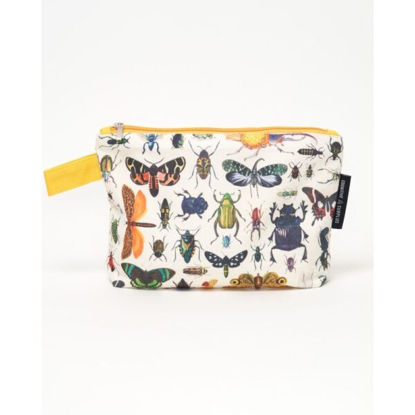 Neceser Algodon Forrado Insectos Y Mariposas 25x15